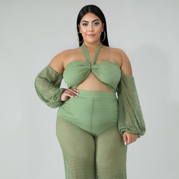 The Diva Green Palazzo Beach Set - Picture 2 of 4